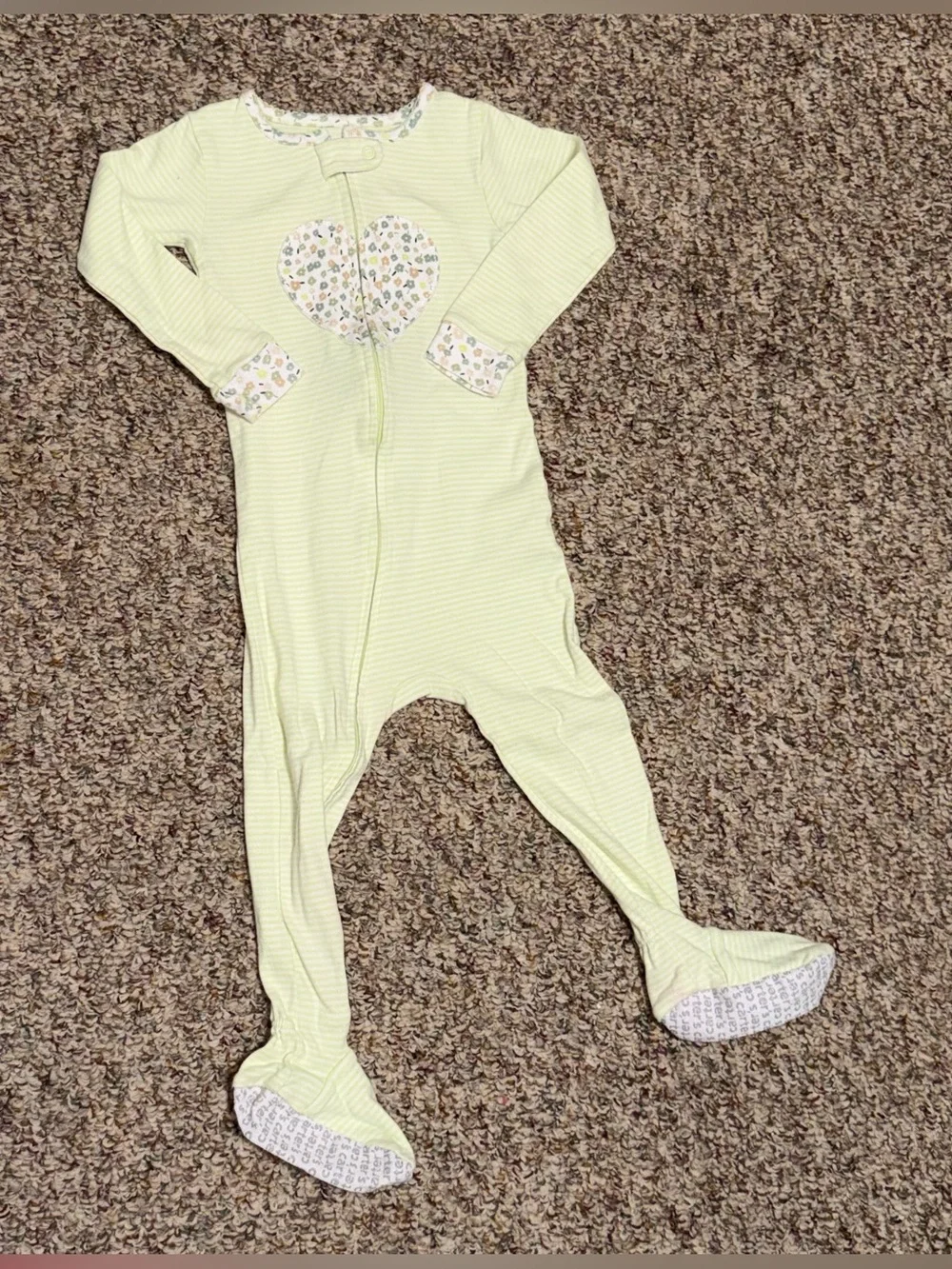 Girls toddler 2T pajamas Stripe Footed One-Piece Pajama for Kids